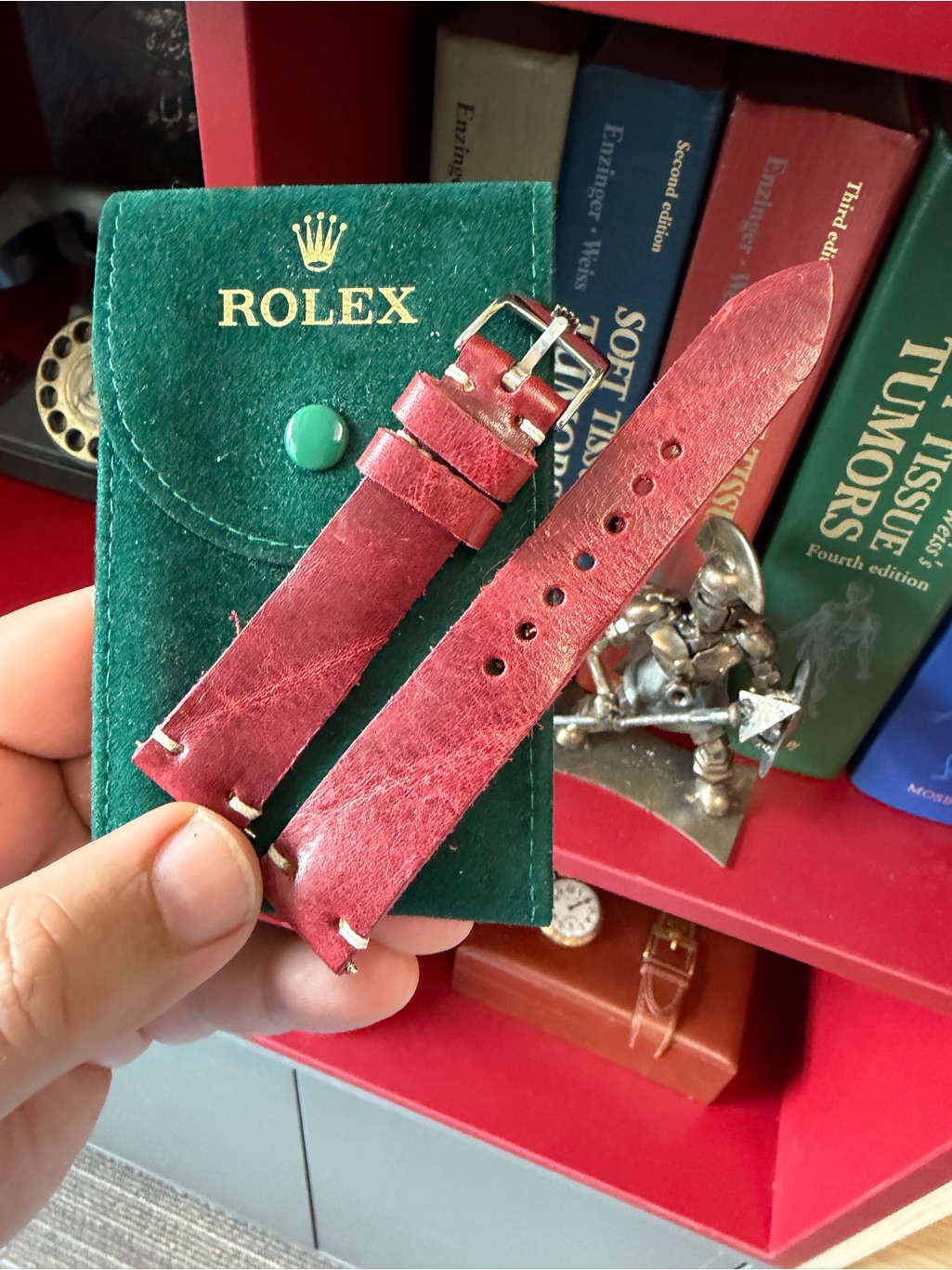 Rolex Strap Handmade Italian Horse Leather With Silver Rolex Buckle